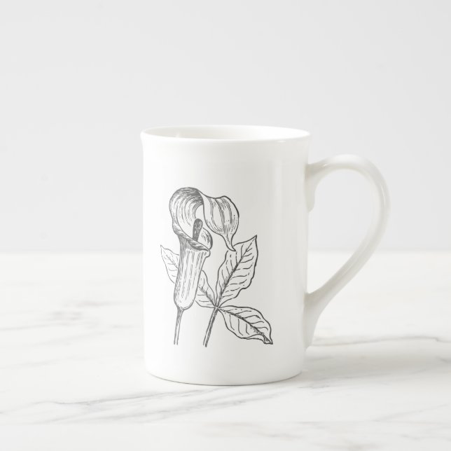 Caneca De Porcelana Flor de Jack no Púlpito Botânica Florestal (Direita)