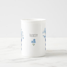 Caneca De Porcelana Flor de Não Me Esqueças Cerâmica Amante de Flores