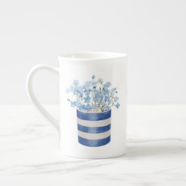 Caneca De Porcelana Flor de Não Me Esqueças Cerâmica Amante de Flores
