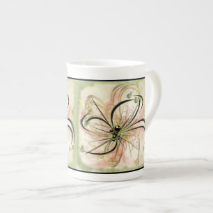 Caneca De Porcelana Flor Fanciosa