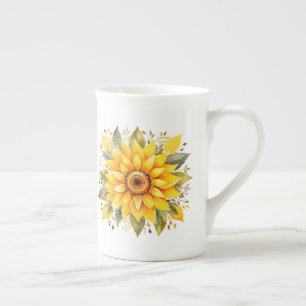 Caneca De Porcelana Floral