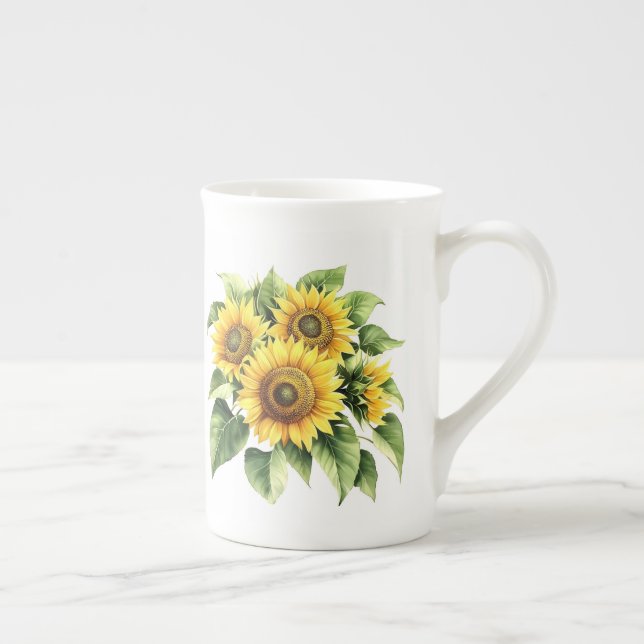 Caneca De Porcelana Floral  (Direita)