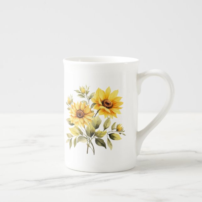 Caneca De Porcelana Floral  (Direita)