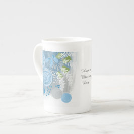 Caneca De Porcelana Floral Abstrato Moderno