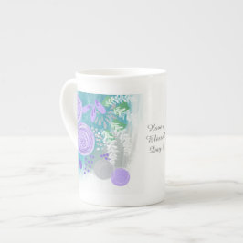Caneca De Porcelana Floral Abstrato Moderno