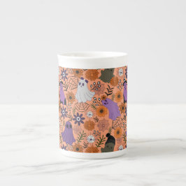 Caneca De Porcelana Floral assustador