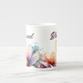 Caneca De Porcelana Floral Berry BLESSED Typografia Design