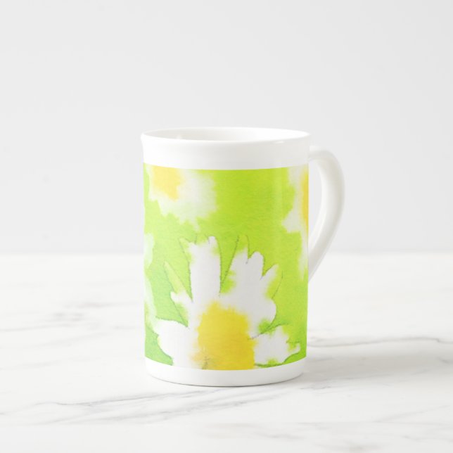 Caneca De Porcelana Floral Daisy Bone China Mug (Frente Esquerda)