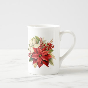 Caneca De Porcelana Floral de Feriado