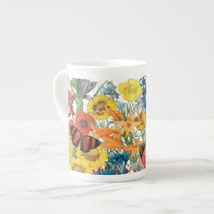 Caneca De Porcelana flores antigas