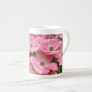 Caneca De Porcelana Flores cor-de-rosa do dogwood do kousa