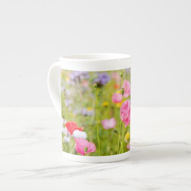 Caneca De Porcelana Flores da Copa Osso da China (Frente Esquerda)
