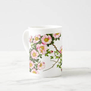 Caneca De Porcelana Flores de cerejeira japonesas, rosa e ouro do