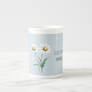 Caneca De Porcelana Flores de Margarida Vivem no momento