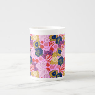 Caneca De Porcelana Flores de primavera