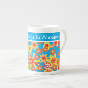 Caneca De Porcelana Flores Laranja Personalizadas Da China, Ditzy