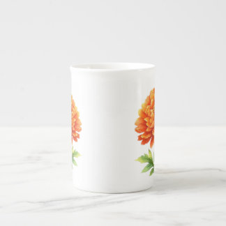 Caneca De Porcelana Flores Orange Radiantes