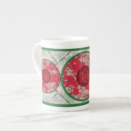 Caneca De Porcelana Flores para o Natal