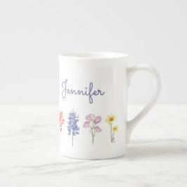 Caneca De Porcelana Flores Selvagens do Texas - Escova-da-índia, Blueb