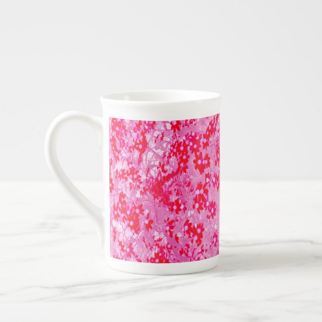 Caneca De Porcelana Flores Vermelhas bonito (Esquerda)