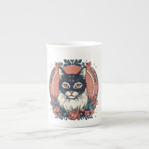 Caneca De Porcelana fofo gata amante arte design comprar agora