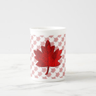 Caneca De Porcelana Folha de Maple do Canadá