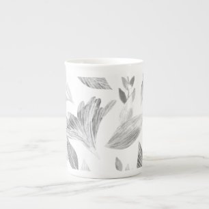 Caneca De Porcelana Folhas de cor aquosa 8