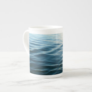 Caneca De Porcelana Formas de Fotografia da Abstrato de Água Azul