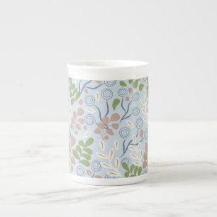 Caneca De Porcelana Formas orgânicas botânicas
