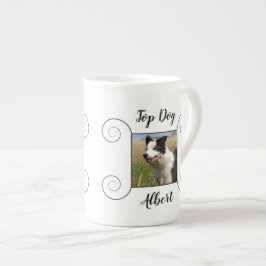 Caneca De Porcelana Foto de cão bonito com quadro desenhado à mão e se