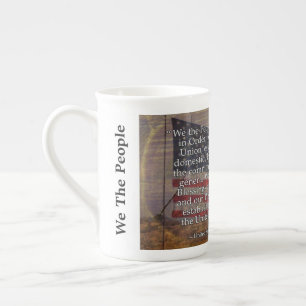 Caneca De Porcelana Fotografia da bandeira dos E.U. e de constituiçã