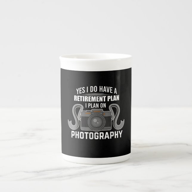 Caneca De Porcelana Fotógrafo Engraçado Plano de aposentadoria (Frente)