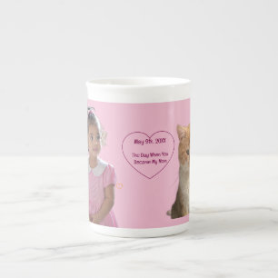 Caneca De Porcelana Fotos Feliz Aniversário Gata Mãe 