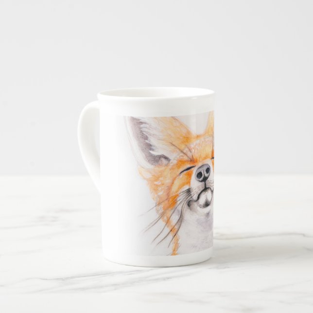 Caneca De Porcelana Foxy feliz (Frente Esquerda)