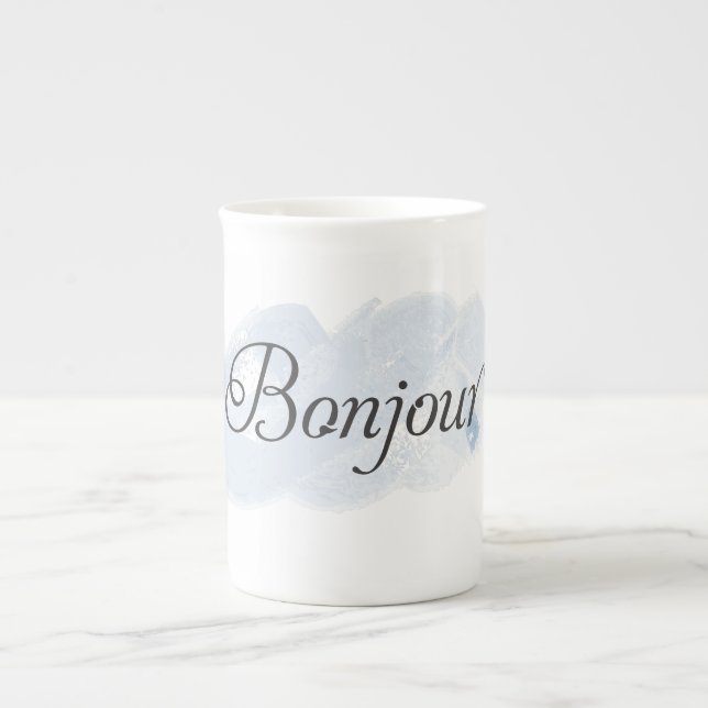 Caneca De Porcelana Francês Bonjour (Frente)