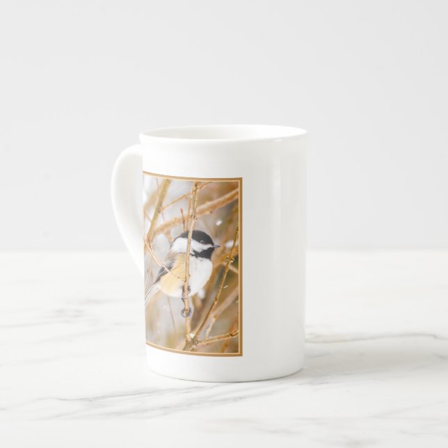 Caneca De Porcelana Frango de Capa Preta - Fotografia Original (Frente Esquerda)