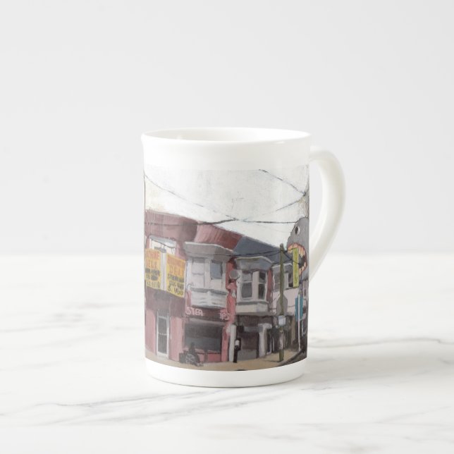 Caneca De Porcelana Frank come no supermercado fino de Baltimore - (Frente Esquerda)