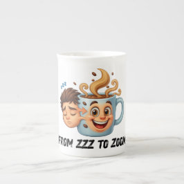 Caneca De Porcelana From Zzz to Zoom" T-Shirt - Coffee Mug Face 
