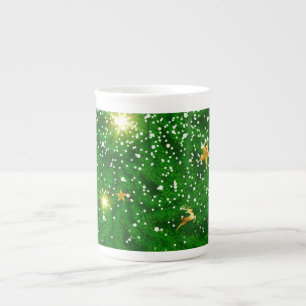 Caneca De Porcelana Fundo das Árvores de Natal Design- 67181