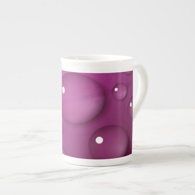 Caneca De Porcelana Fundo de queda de água rosa (Frente Esquerda)