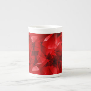 Caneca De Porcelana Fundo Geométrico Abstrato Vermelho-51083