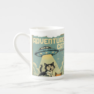 Caneca De Porcelana Funny cats comic book alien abduction sci-fi
