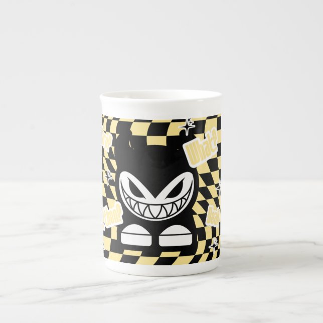 Caneca De Porcelana Funny Yellow Labubou-Inspired Mug | Cute Bold  (Frente)