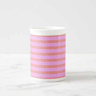 Caneca De Porcelana Gamas Geométricas Rosa