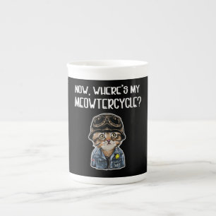 Caneca De Porcelana Garota Que Adora Presente De Gatos Para Motociclet