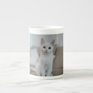 Caneca De Porcelana Gato branco Zazzle_Growth.