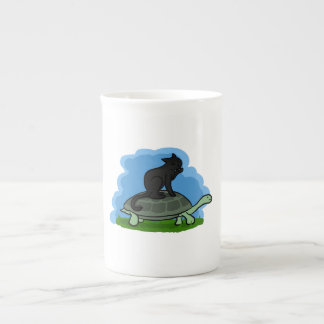 Caneca De Porcelana Gato E Tartaruga