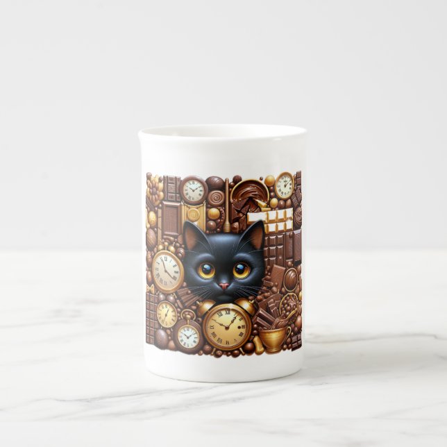 Caneca De Porcelana Gato negro (Frente)