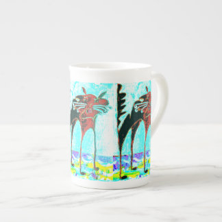 Caneca De Porcelana gato o Dia das Bruxas brilhante do susto do Meow