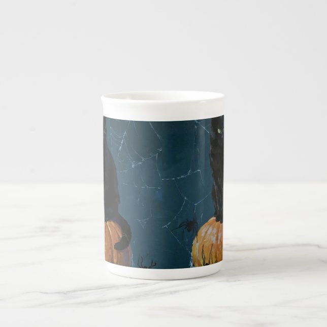 Caneca De Porcelana Gato Preto (Frente)